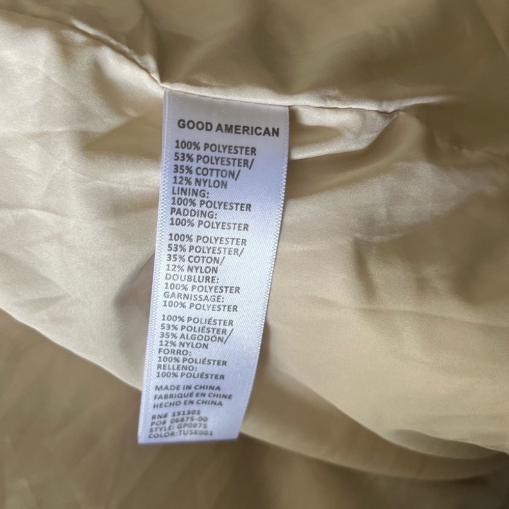 GOOD AMERICAN Faux Shearling Cocoon Puffer Jacket Size XL - Picture 10 of 10